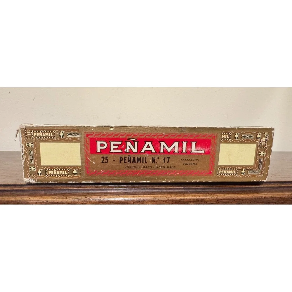Vintage Penamil No 17 Hand Made Wooden Cigar Box Canary Islands Spain Tobacciana